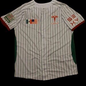 Tesla Mexico Jerseys 2XL ONLY (Size 42-44) GREEN STRIPE UNISEX MODELO #4